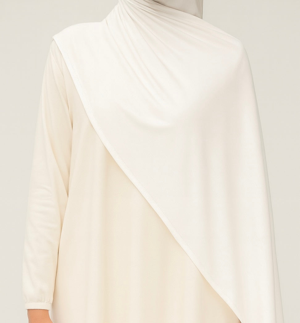 Off white Baumwoll Hijab