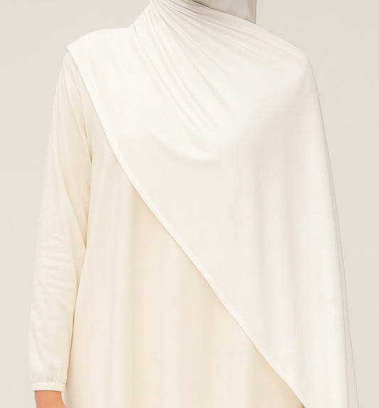 Off White Baumwoll Hijab