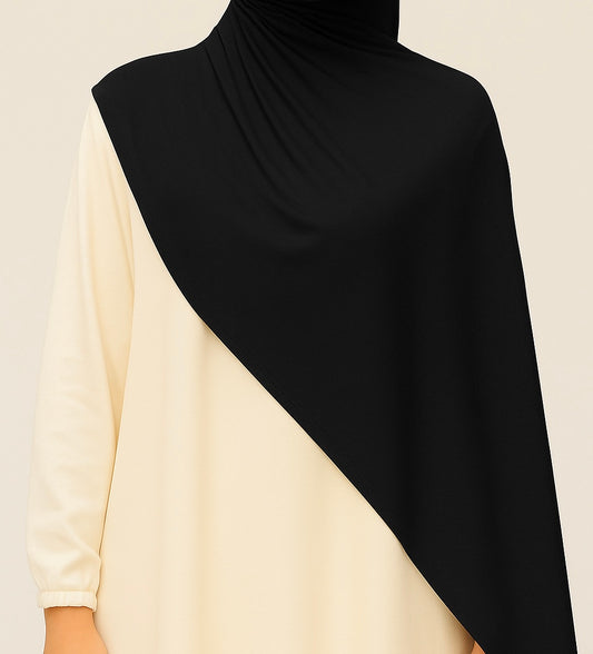 Schwarz Baumwoll Hijab