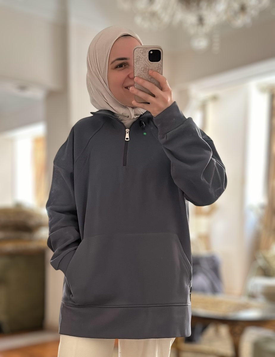 Grau Oversized Hoodie