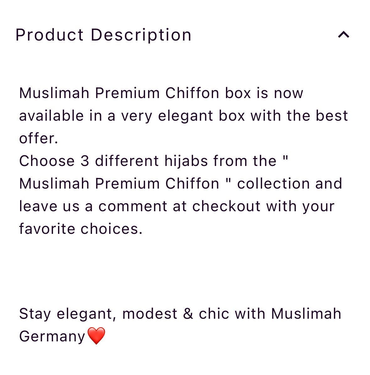 Muslimah Premium Chiffon Box