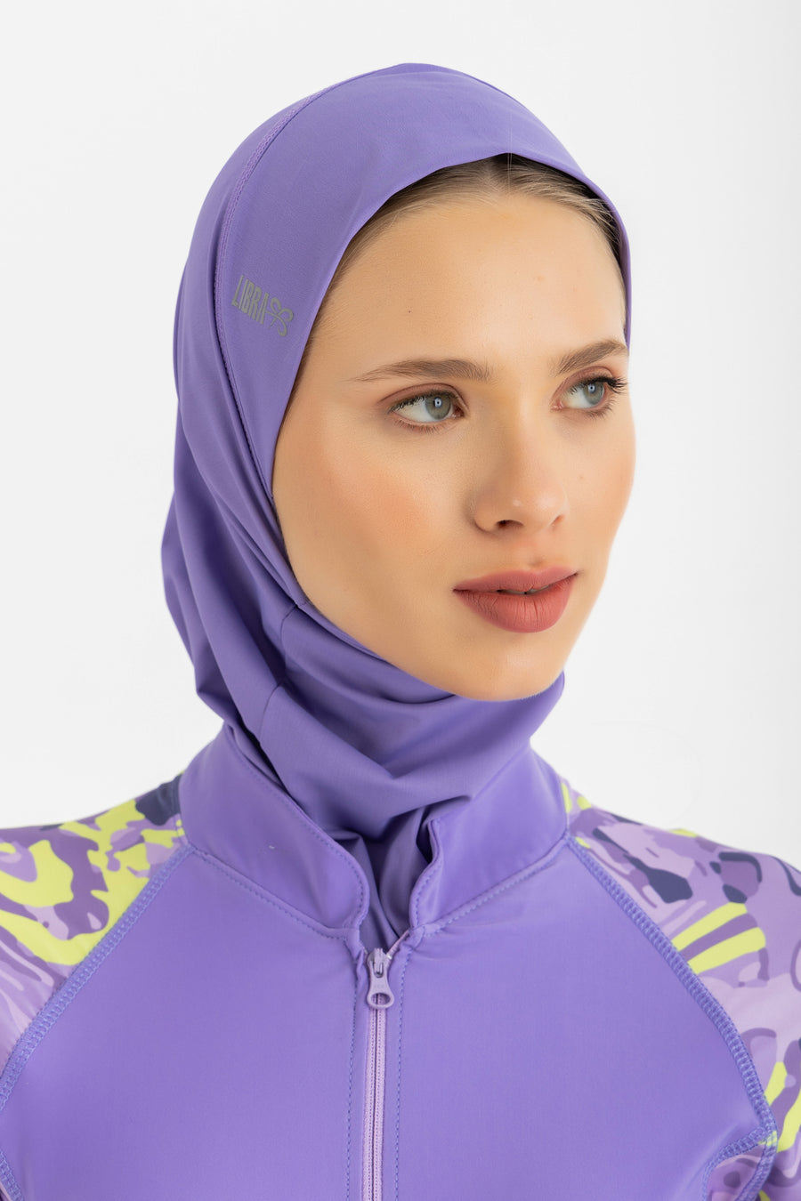 Ultra-Fit Swim Hijab - Jacaranda flower