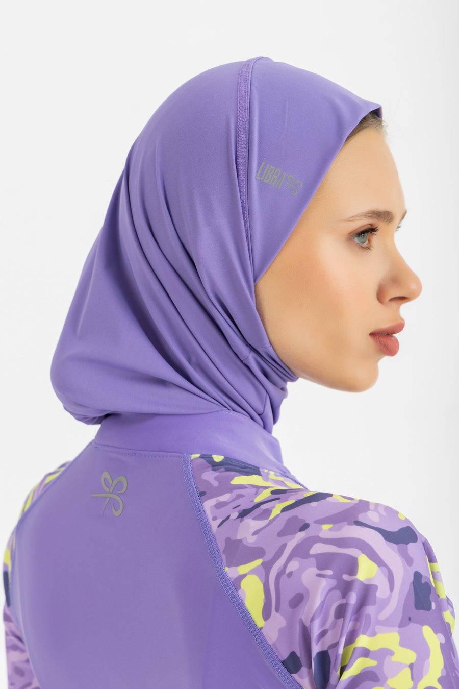 Ultra-Fit Swim Hijab - Jacaranda flower