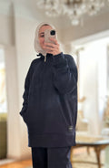 Dunkel Blau Oversized Hoodie