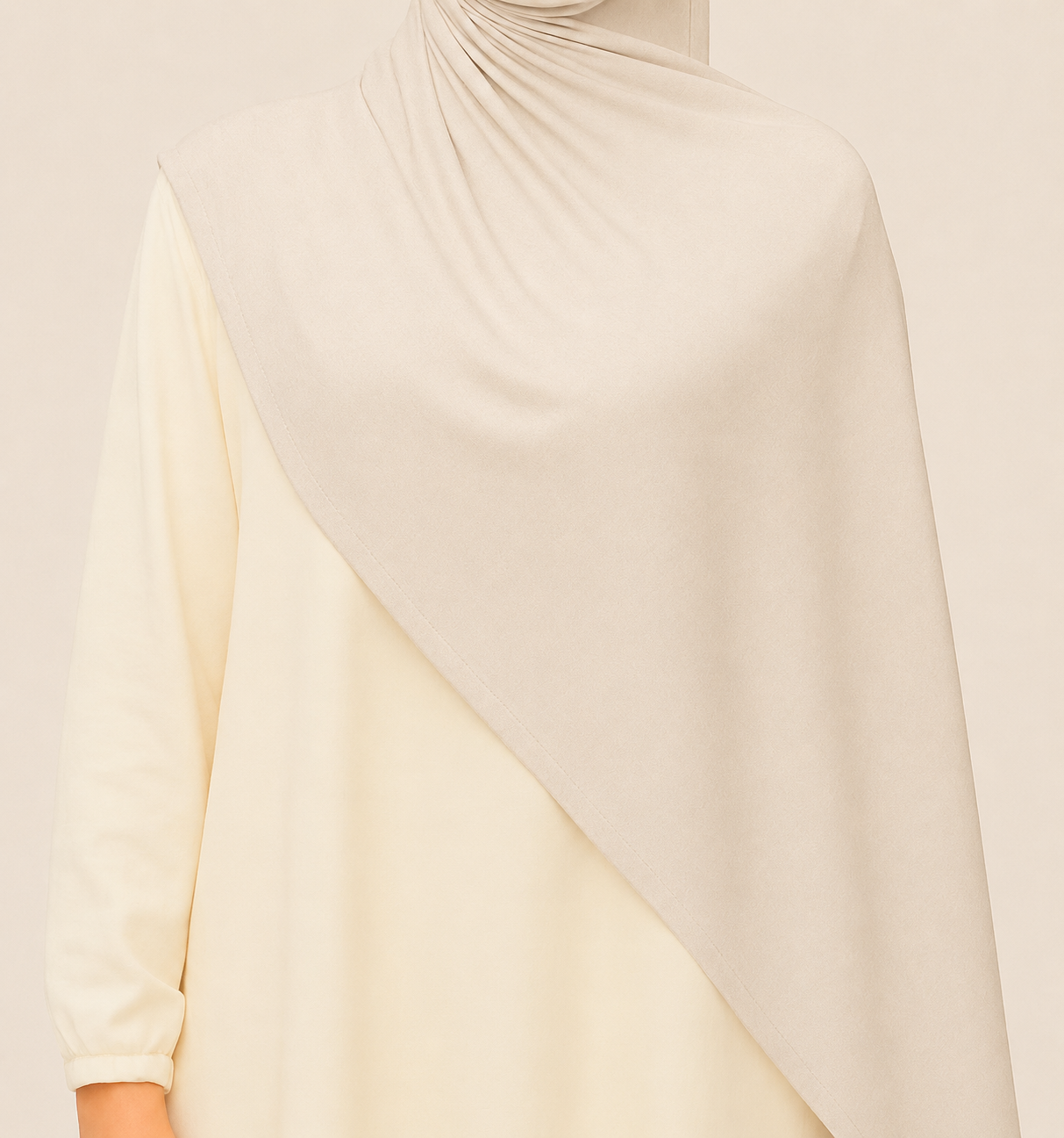 Light Beige Baumwoll Hijab