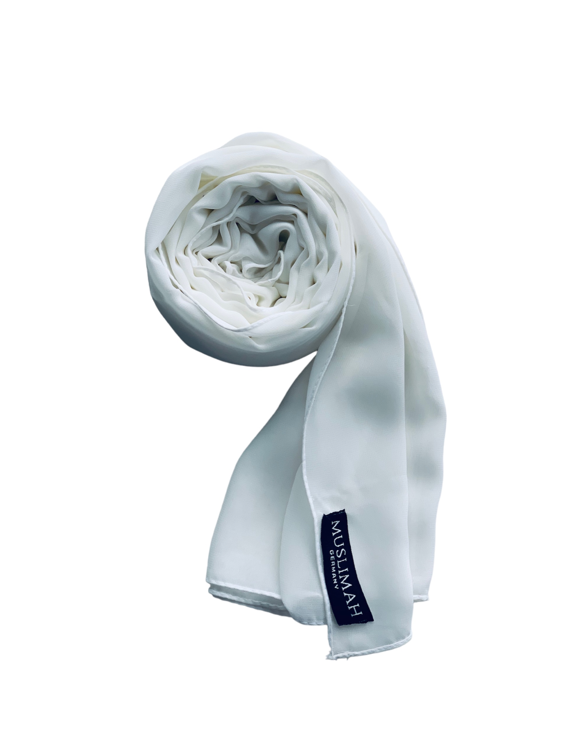 حجاب شيفون أبيض فاخر 