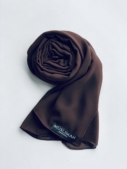 Dark Brown Premium Chiffon Hijab - Muslimah.de