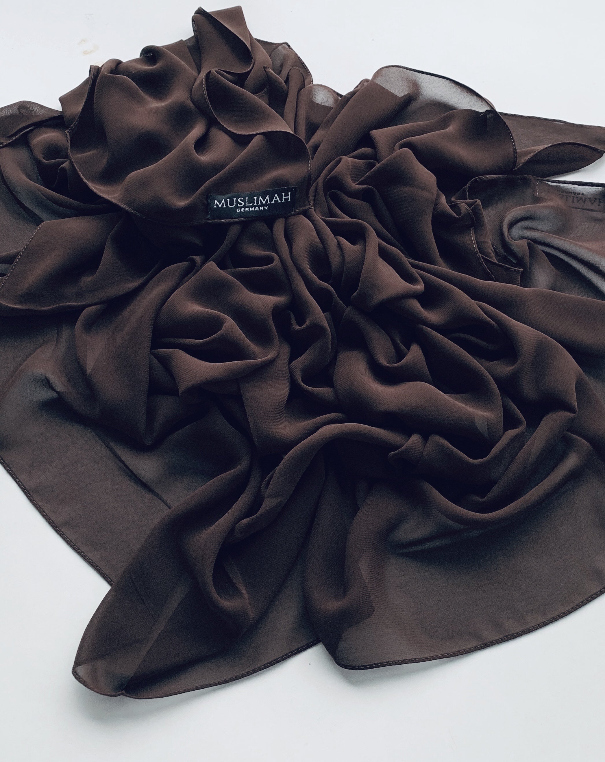 Dark Brown Premium Chiffon Hijab - Muslimah.de